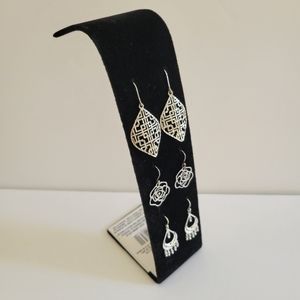 Women's 925 Silver and Silver Plated Earrings Bundle